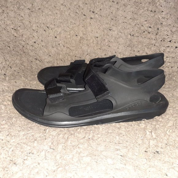 CROCS-Swiftwater Expedition Black Sandals 206526-Men's Size 11-Near Mint - Picture 2 of 7